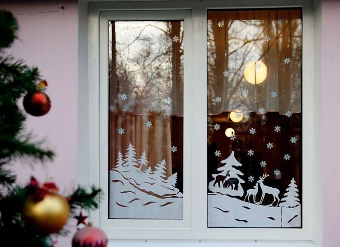 Новогодние украшения на окна из бумаги